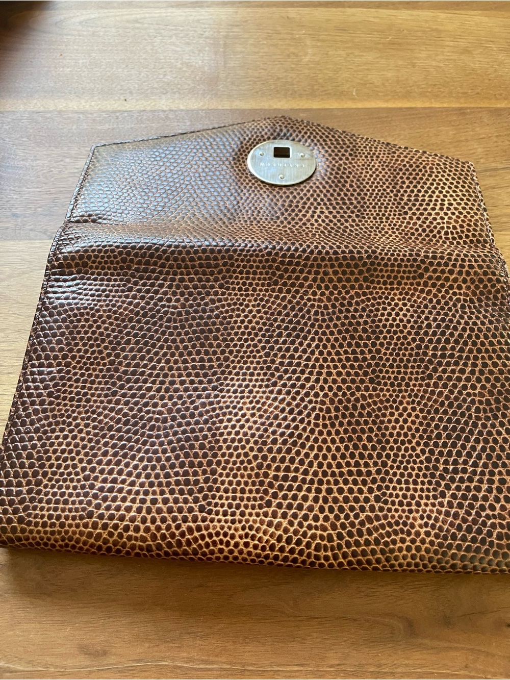 Smythson of the Bond Street snake Textured Leather Envelope travel Clutch wallet - Picture 13 of 16